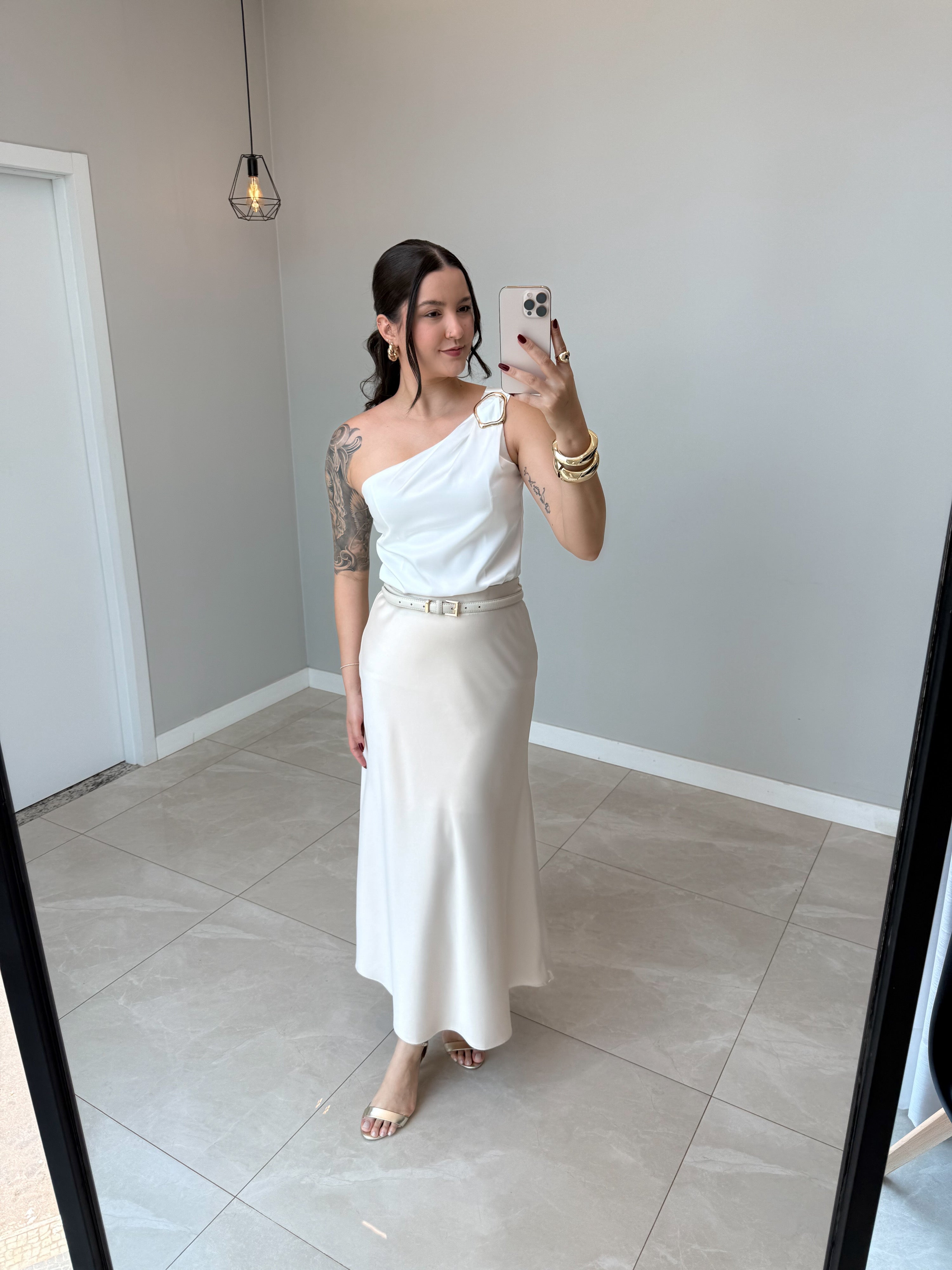 Body Nula Manga Cetim Susan