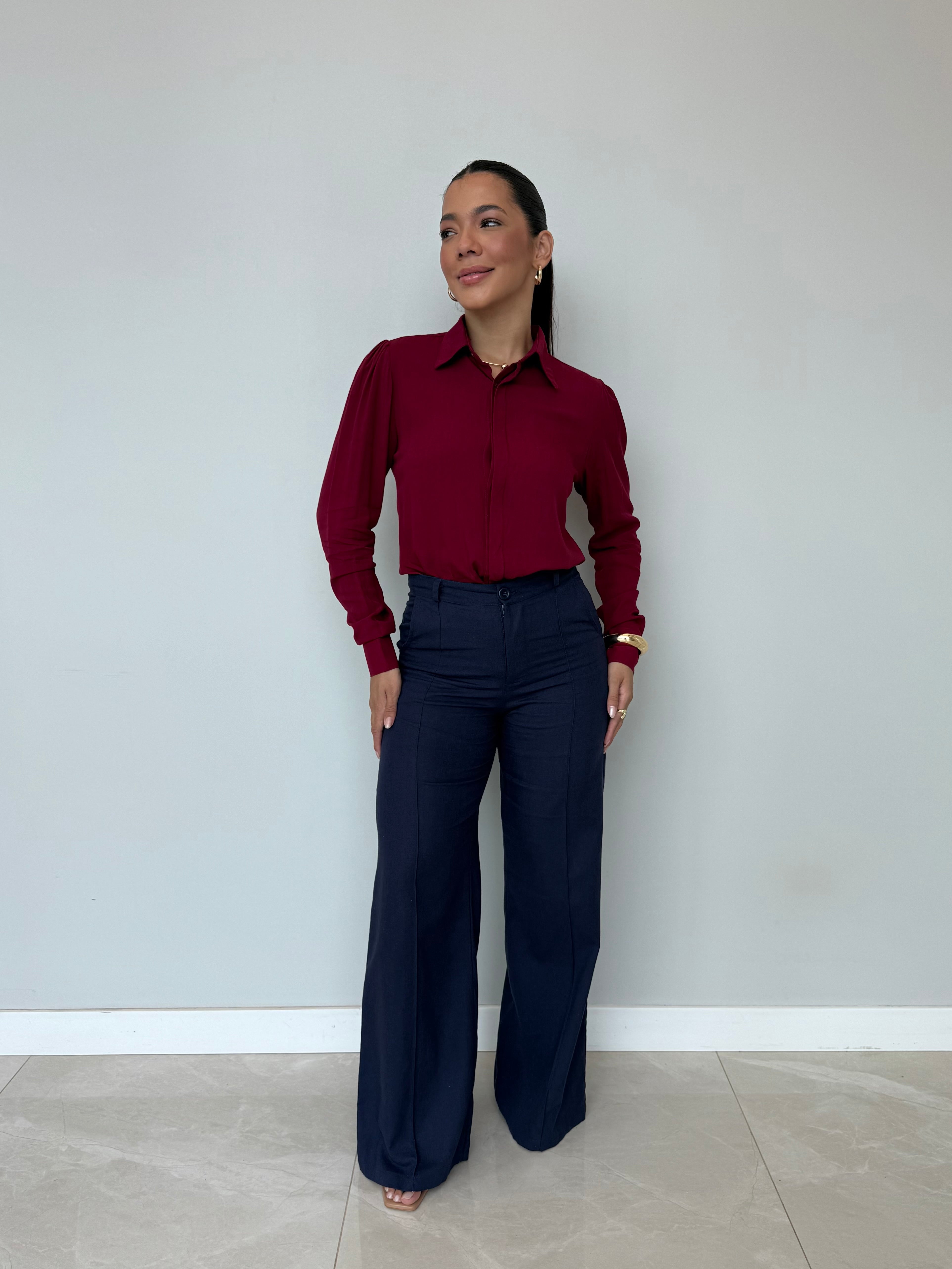 Calça Pantalona Linho Agatha