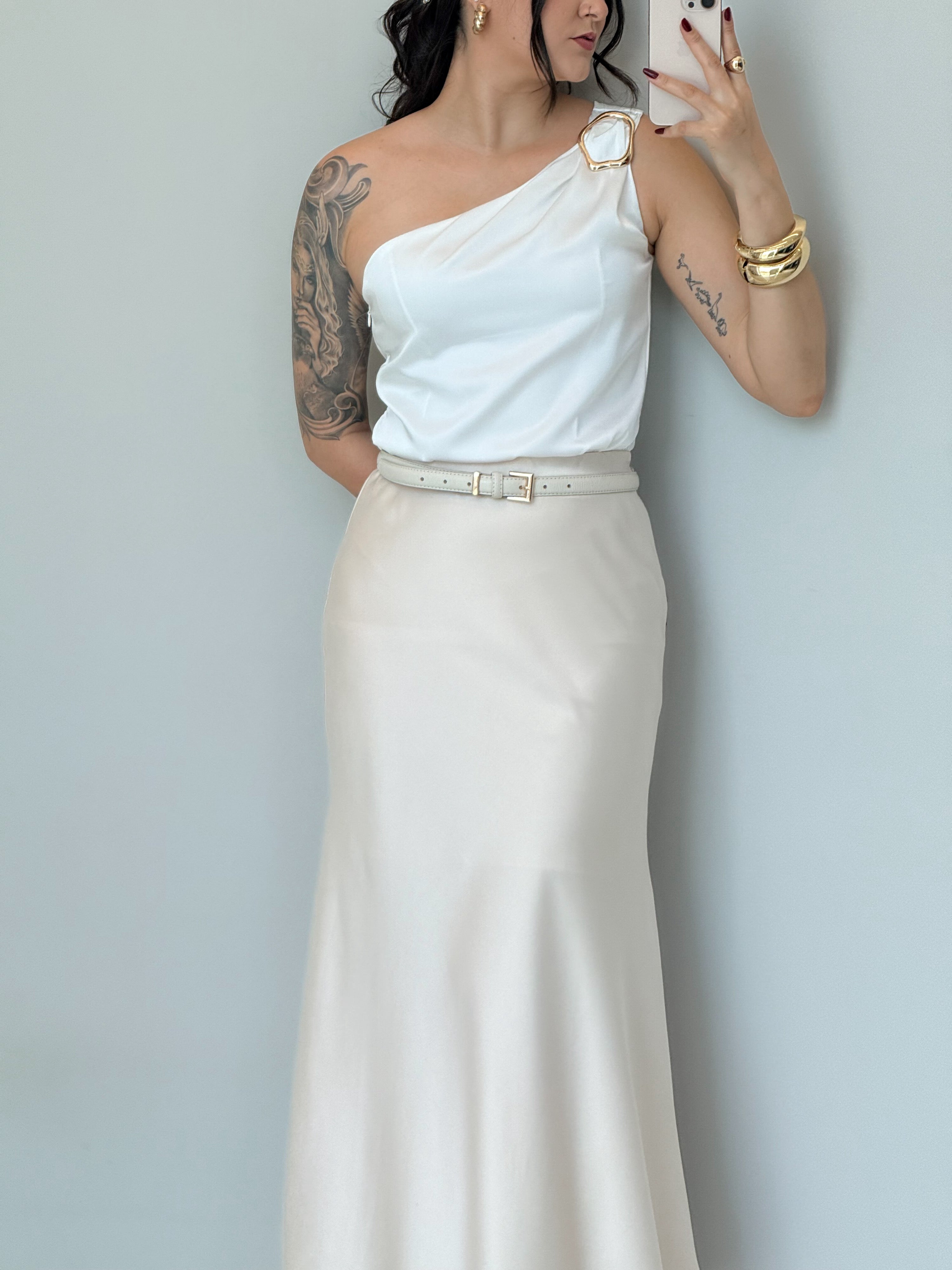 Body Nula Manga Cetim Susan