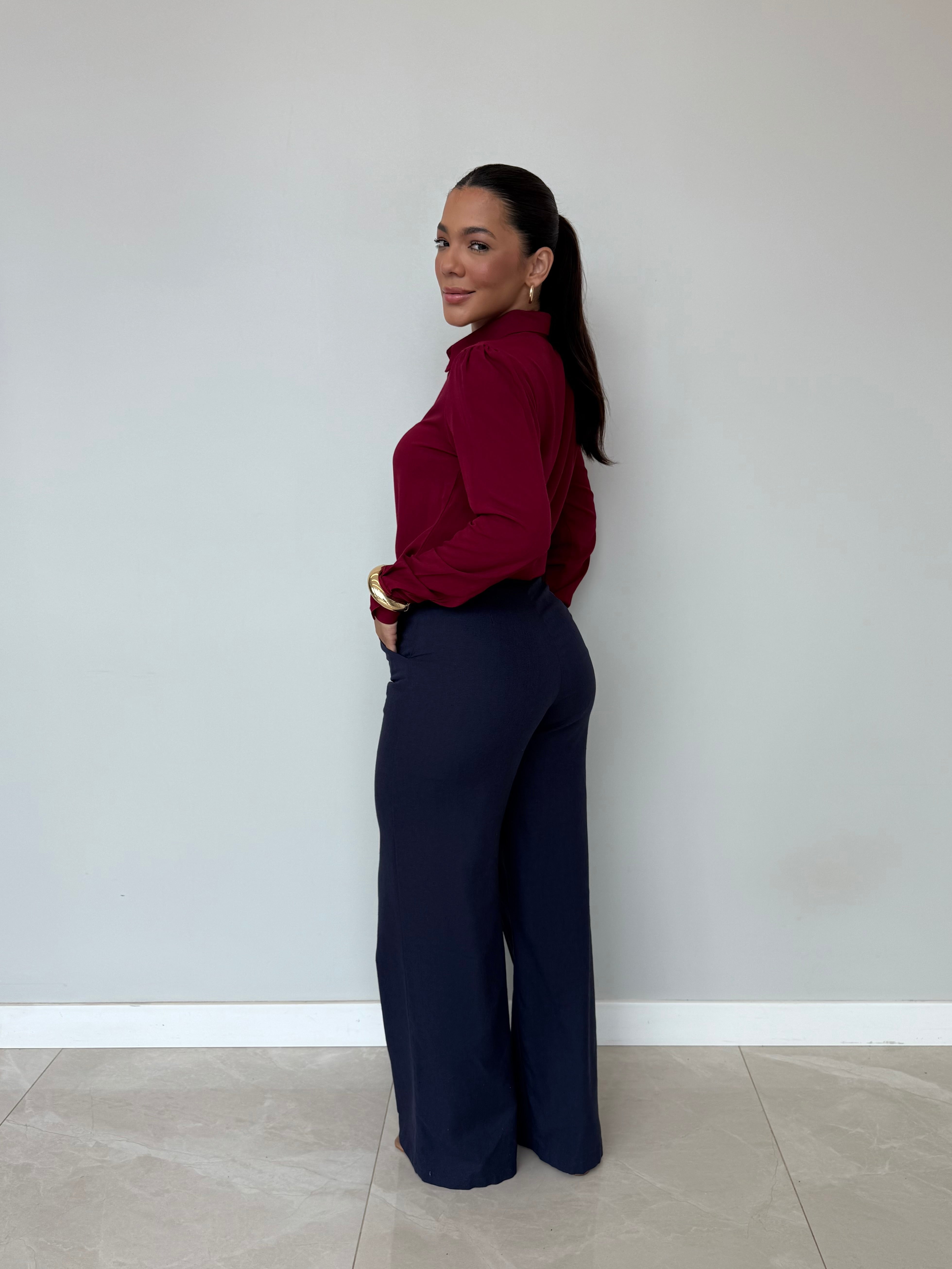 Calça Pantalona Linho Agatha