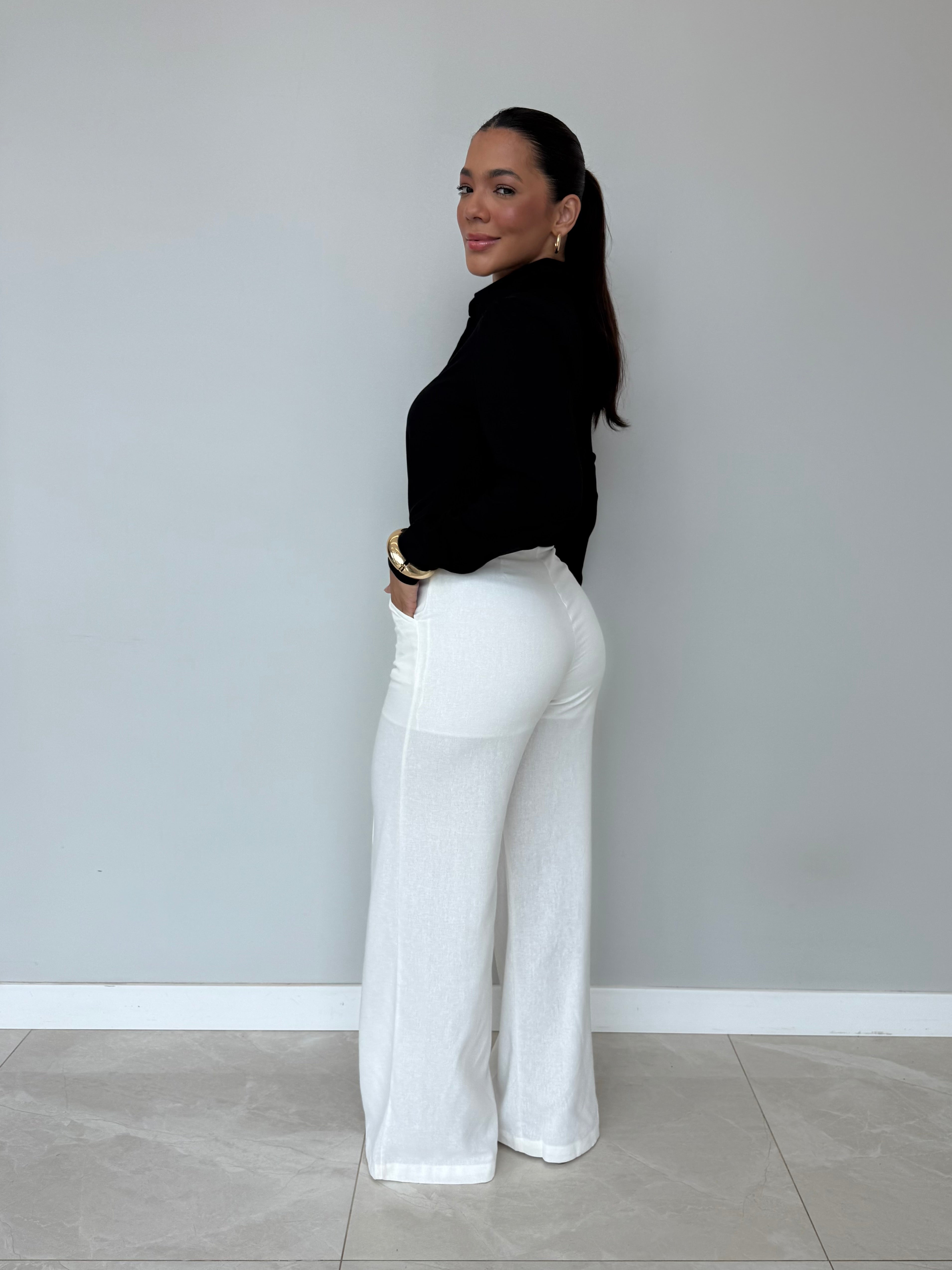 Calça Pantalona Linho Agatha