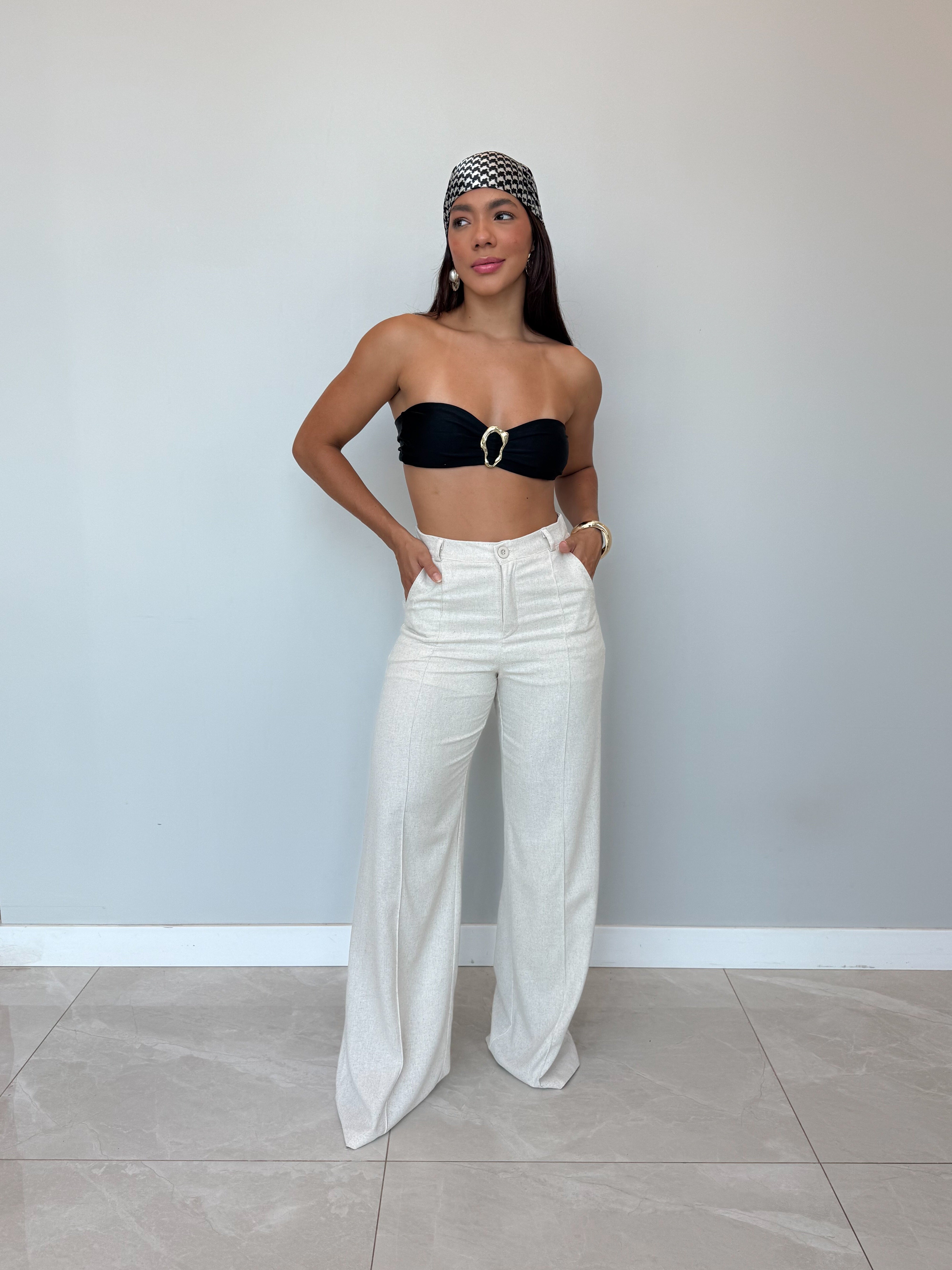 Calça Pantalona Linho Agatha