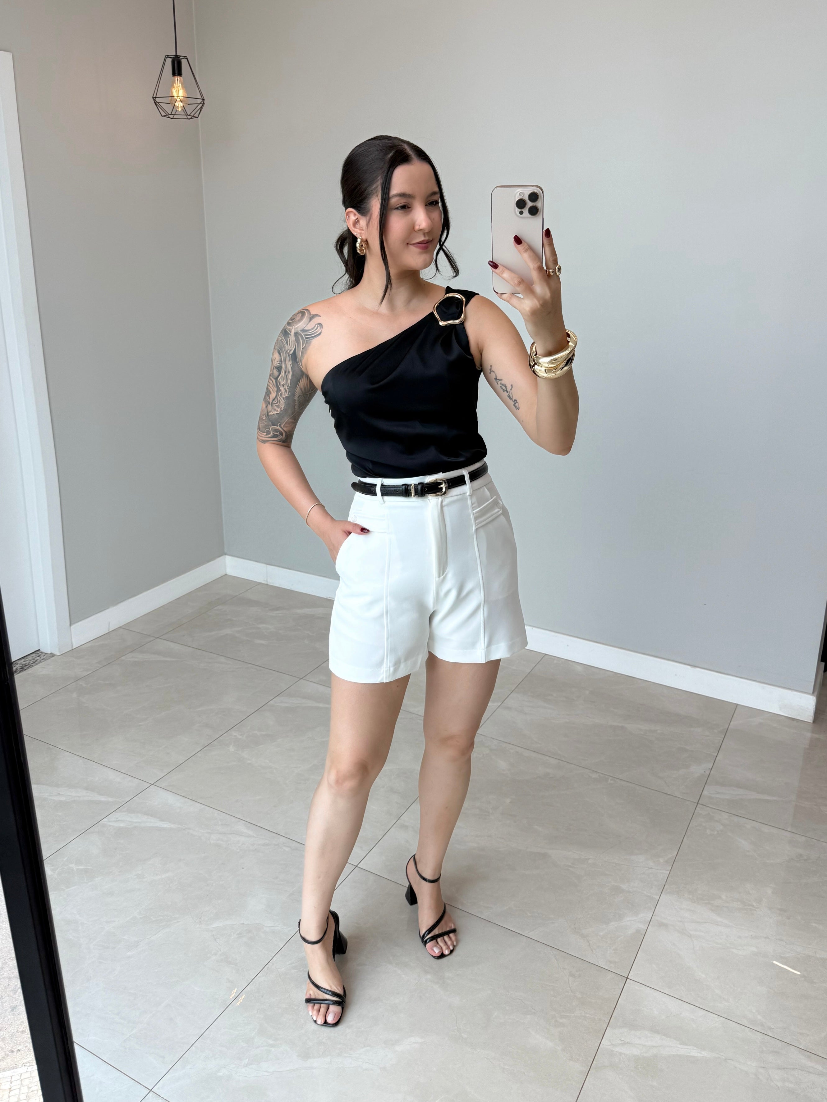 Body Nula Manga Cetim Susan