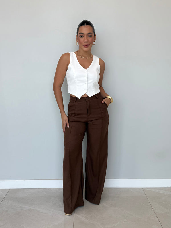 Calça Pantalona Linho Agatha