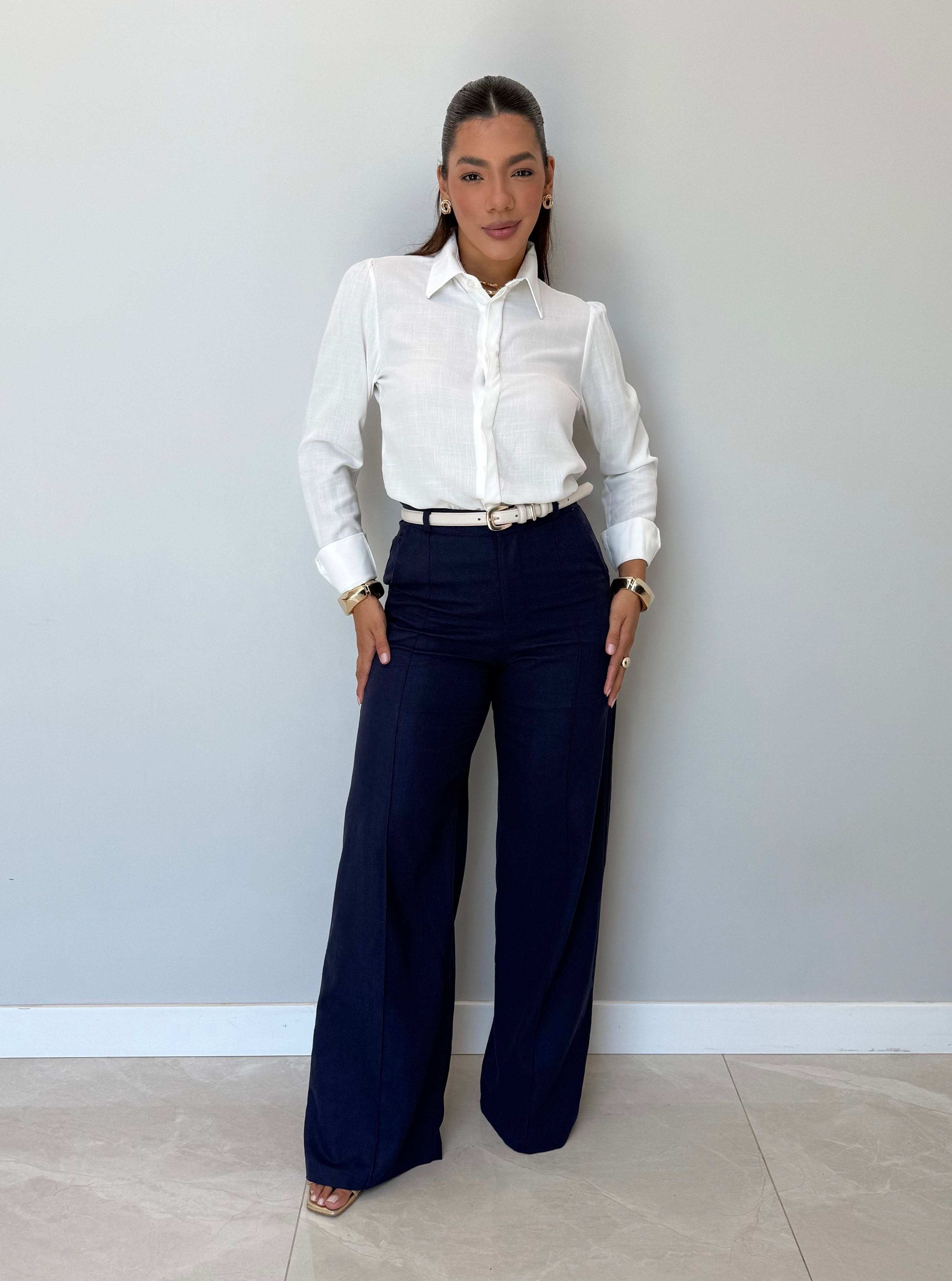 Calça Pantalona Linho Agatha