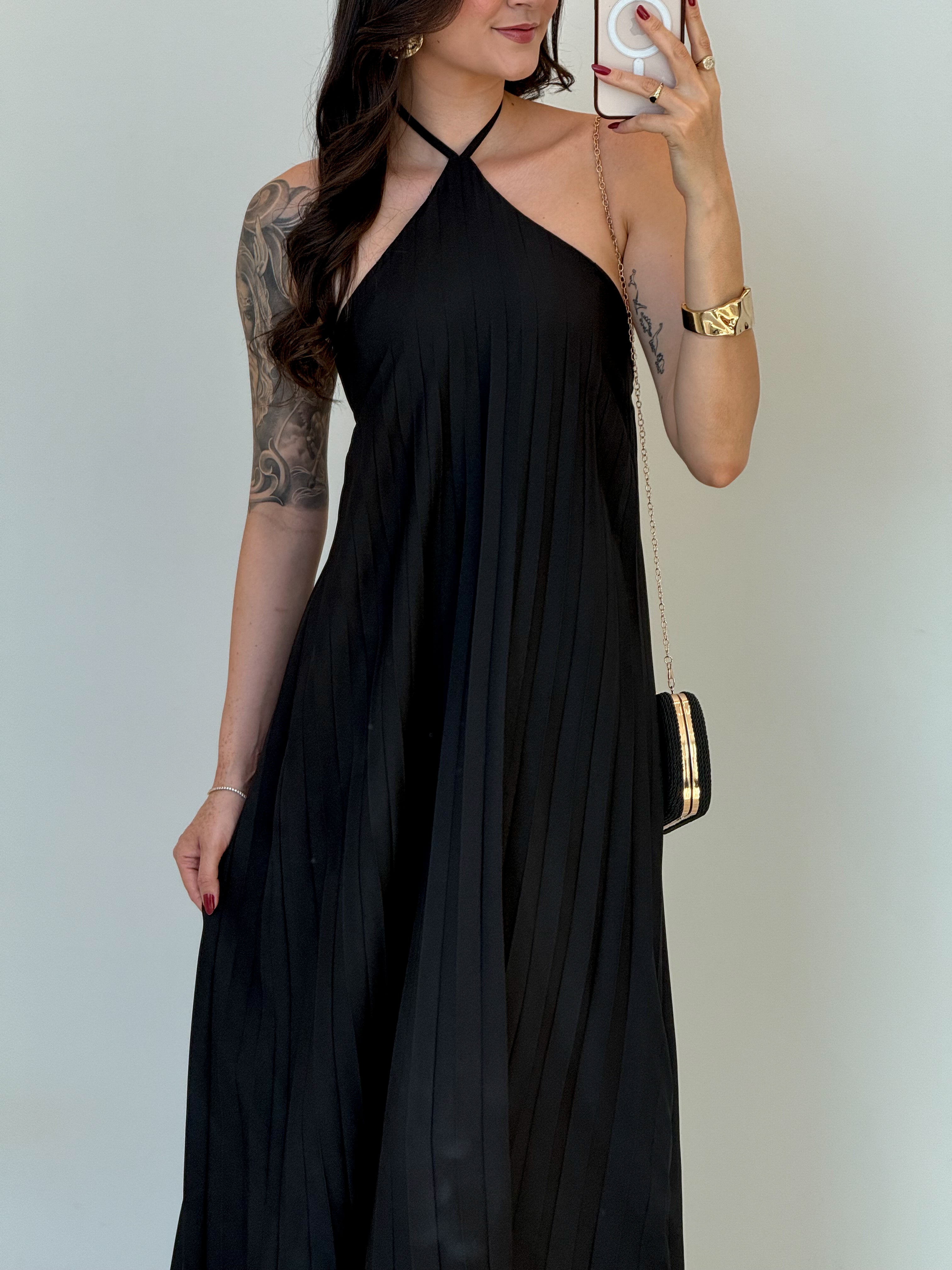 Vestido Longo Plissado