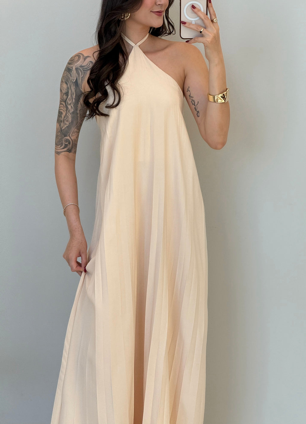 Vestido Longo Plissado