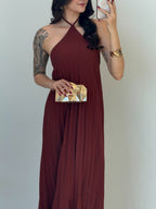 Vestido Longo Plissado