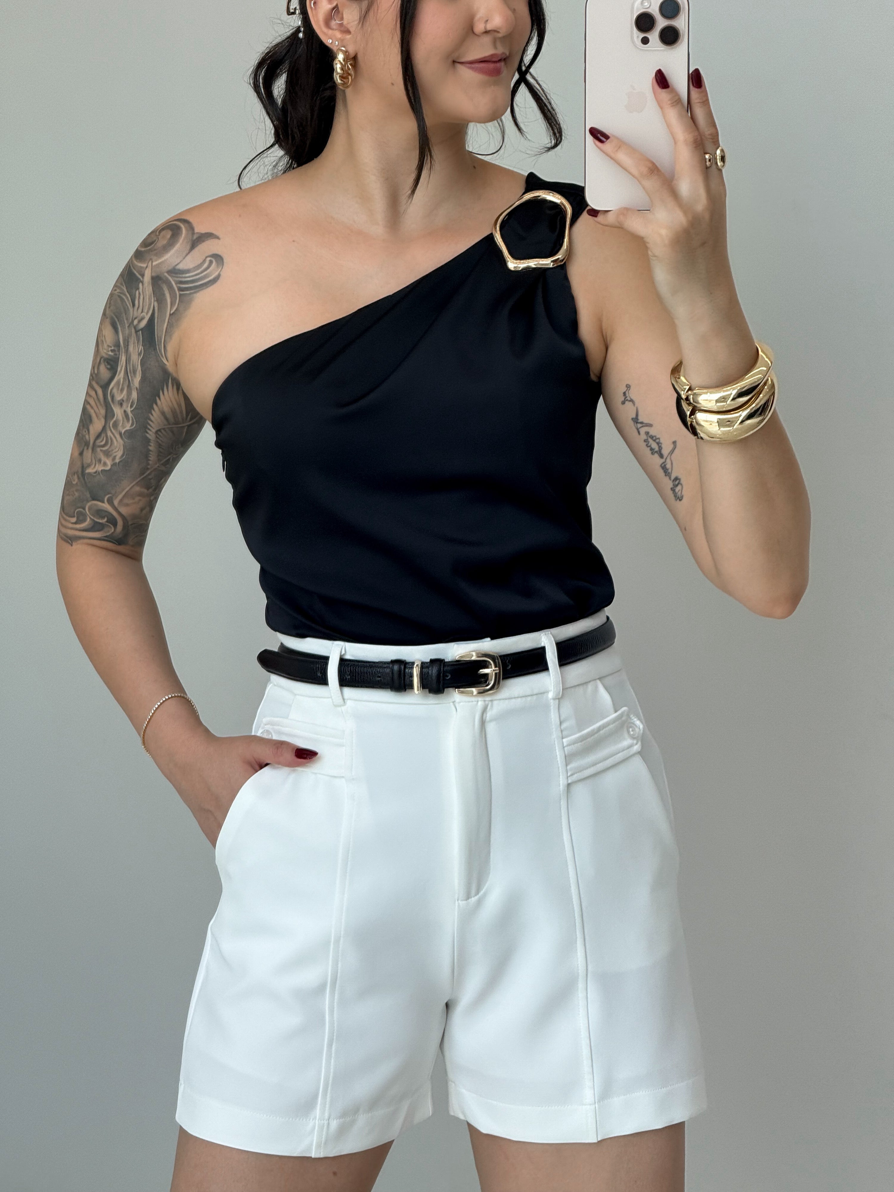 Body Nula Manga Cetim Susan