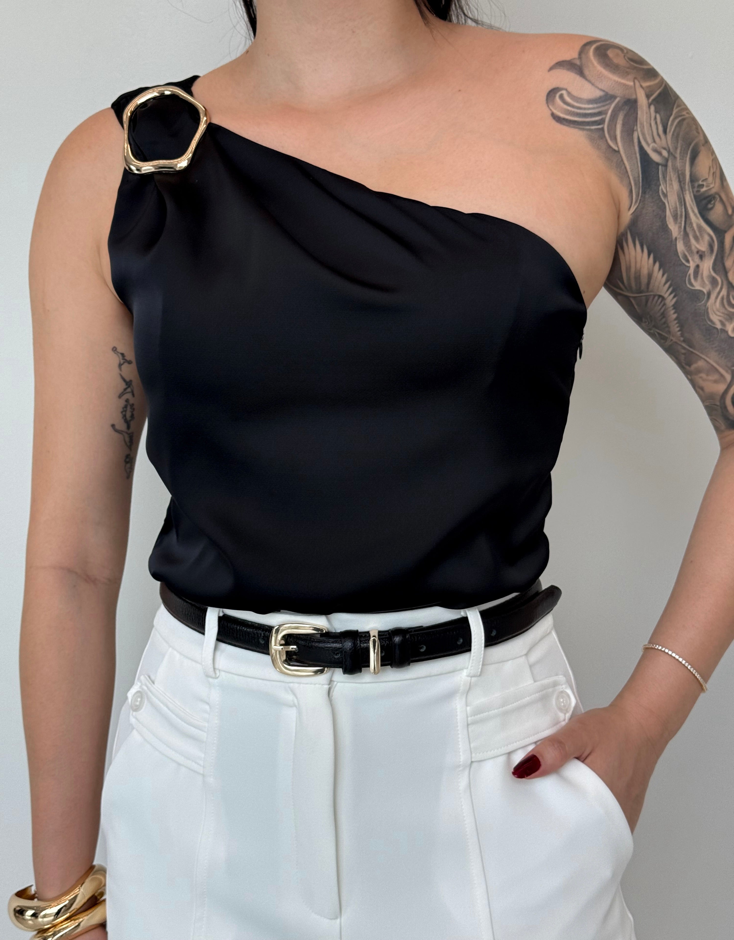 Body Nula Manga Cetim Susan