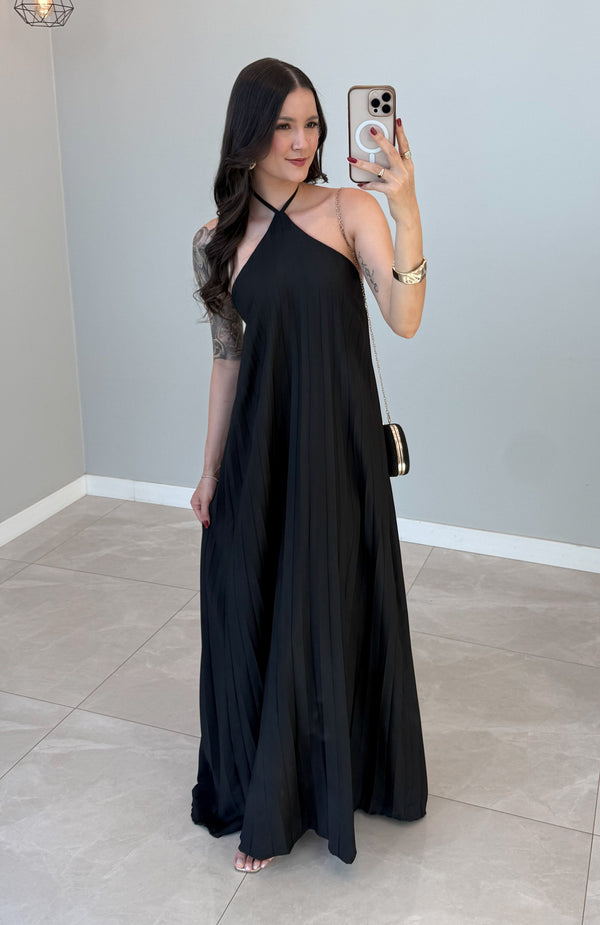 Vestido Longo Plissado