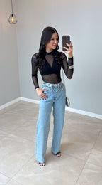 Body Tule Preto