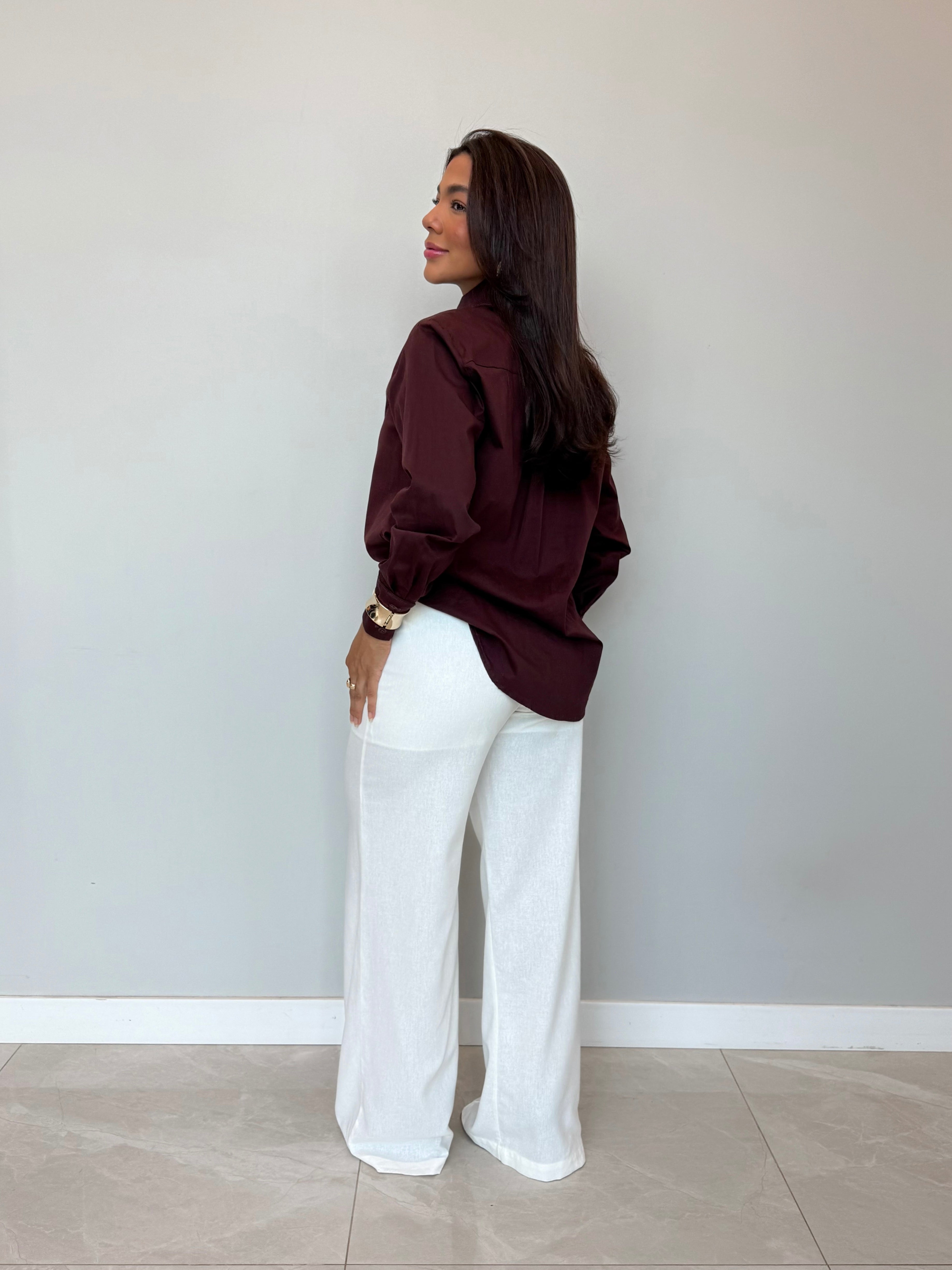 Calça Pantalona Linho Agatha