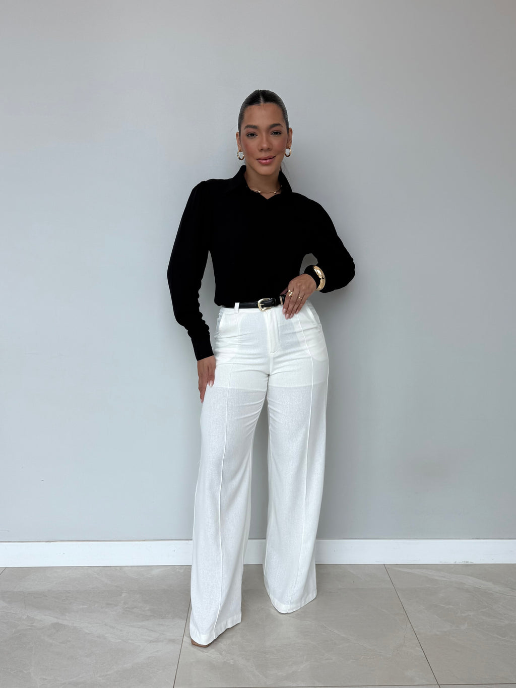 Calça Pantalona Linho Agatha