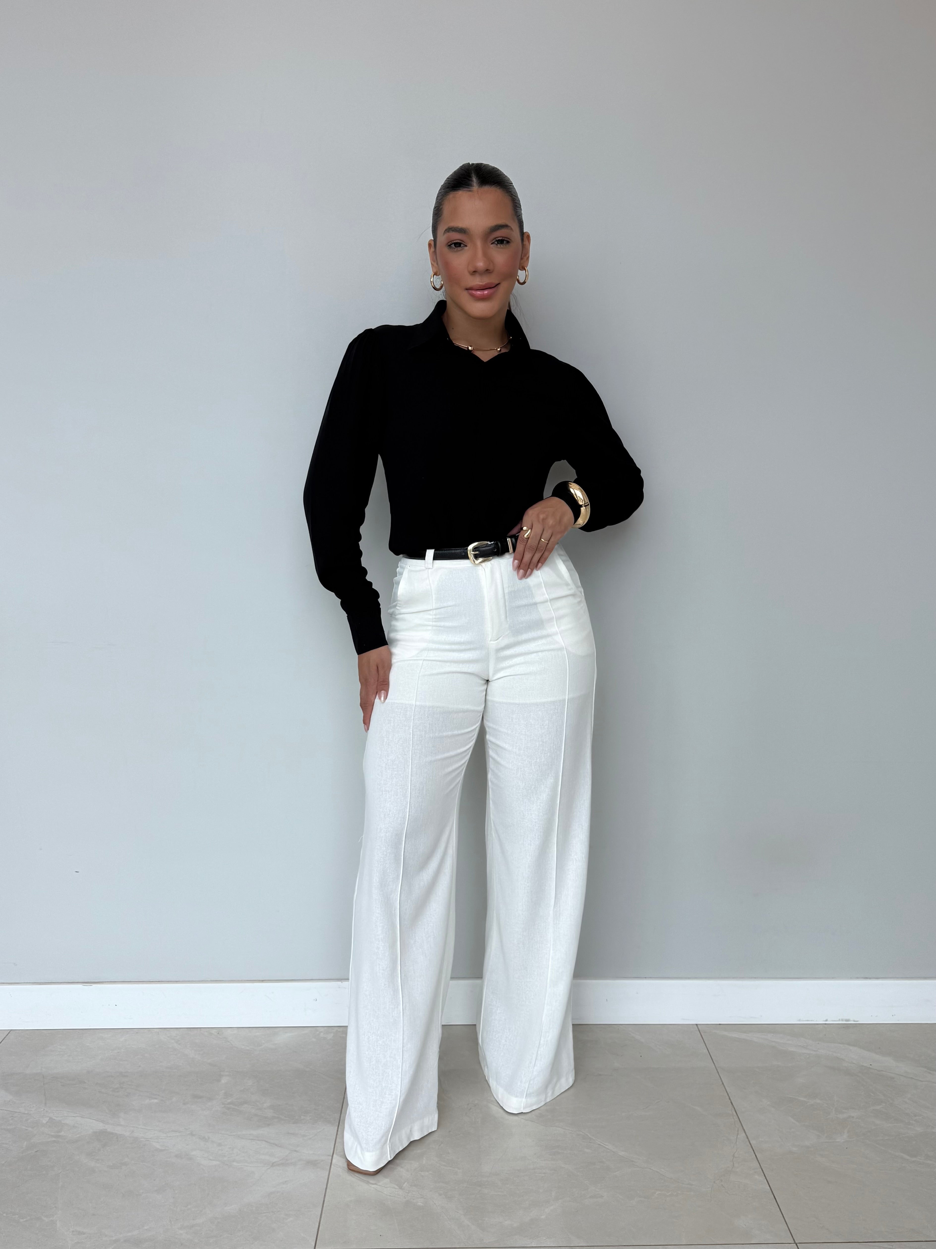 Calça Pantalona Linho Agatha
