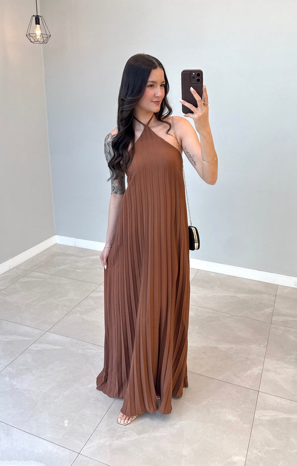 Vestido Longo Plissado