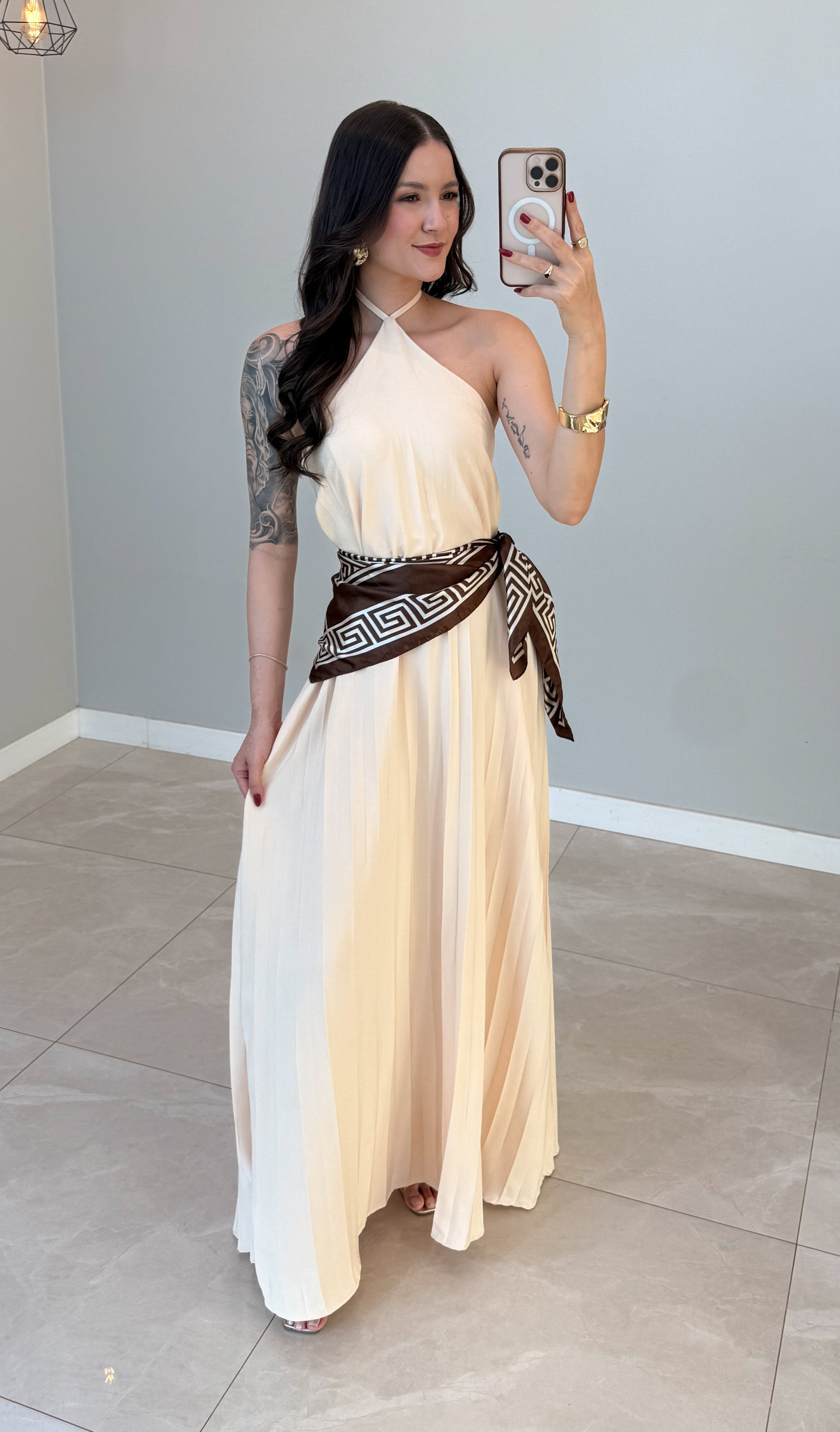 Vestido Longo Plissado