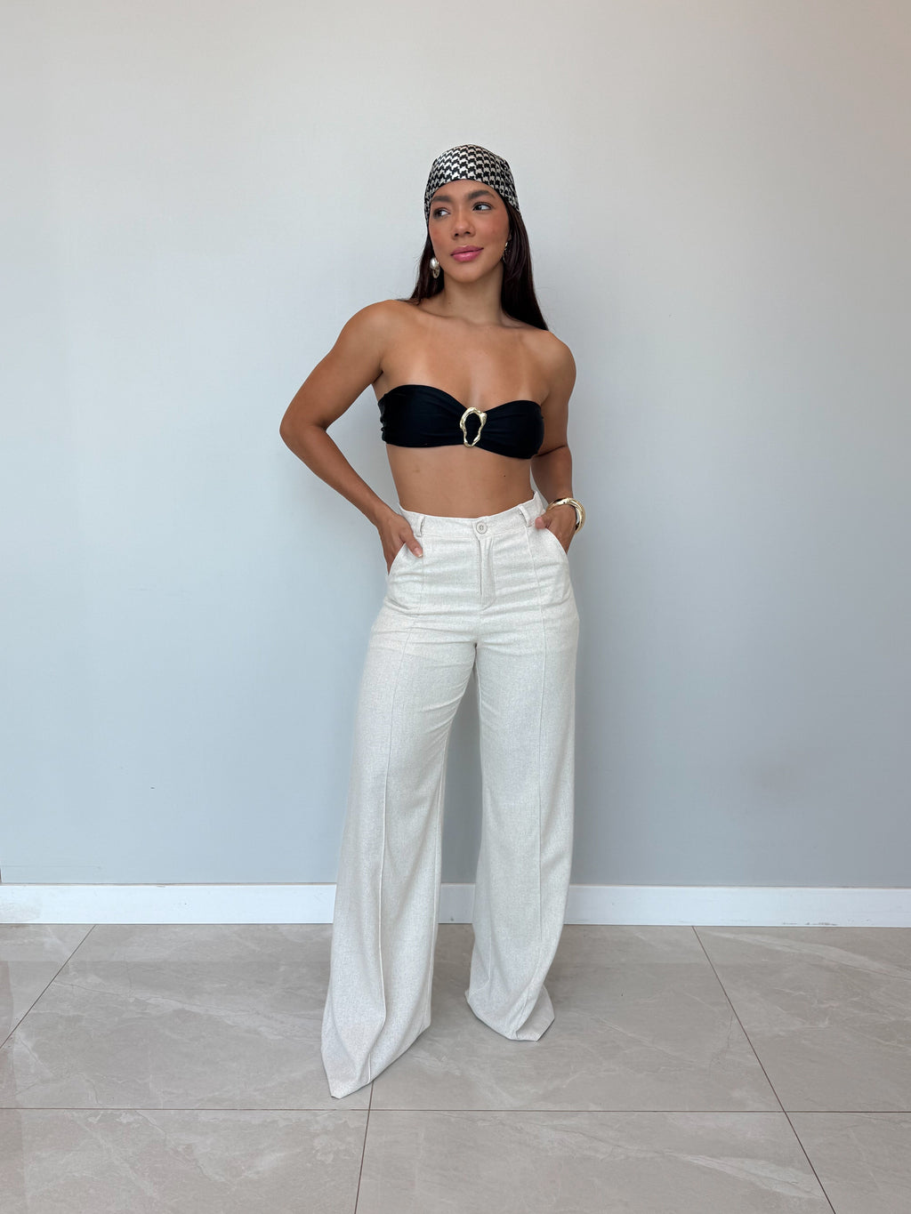 Calça Pantalona Linho Agatha